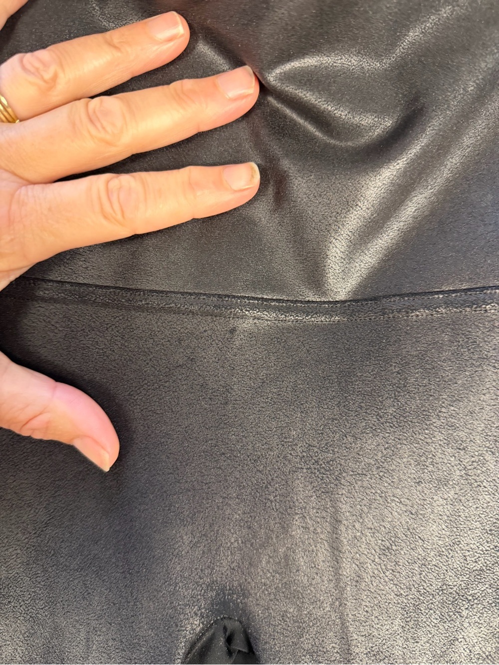 SPANX Black High-Waist Moto Panel Leggings - Picture 5 of 8